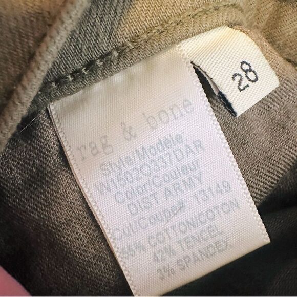 $275 RAG & BONE Olive Green Skinny Jeans Boho Western Festival Slim Designer 28 - Picture 6 of 12